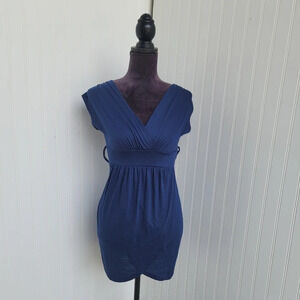 Rue21 Women’s Junior’s Dress V-Neck Wrap Mini Stretch Navy Blue Sz M